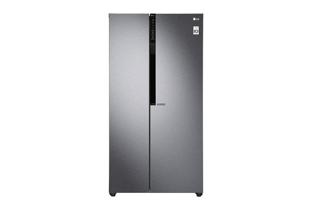 LG 613L Side-by-Side Refrigerator in Dark Grapite, front view, GS-B6181DS