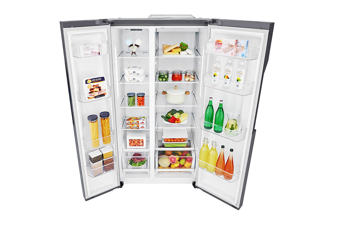 LG 613L Side-by-Side Refrigerator in Dark Grapite, top view, GS-B6181DS, thumbnail 10
