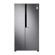 LG 613L Side-by-Side Refrigerator in Dark Grapite, front view, GS-B6181DS, thumbnail 1