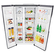 LG 613L Side-by-Side Refrigerator in Dark Grapite, top view, GS-B6181DS, thumbnail 10