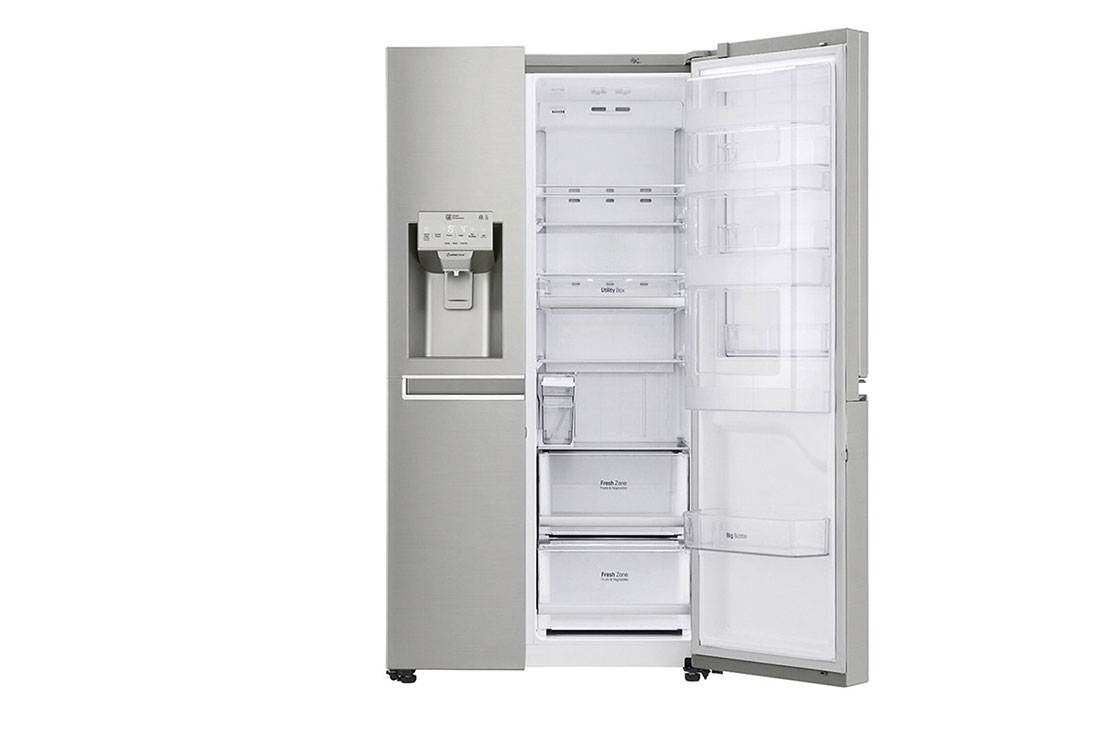 LG 601L Platinum Silver Side by Side Refrigerators, GS-L6012PZ, GS-L6012PZ, thumbnail 2