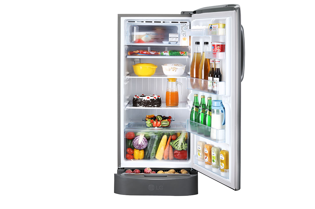 LG 215 L, Smart Inverter Compressor, LG GL-B231ALLB Front View with Content, gl-b231allb, thumbnail 2