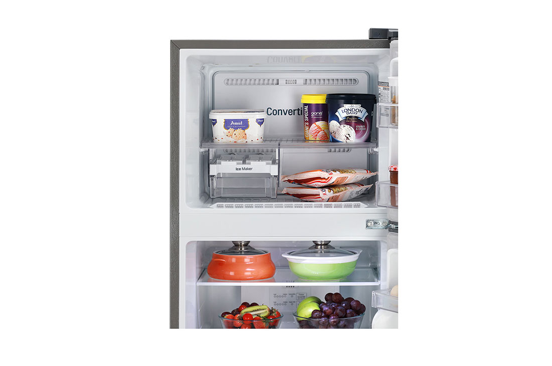 LG 260 Litres Frost Free Refrigerator With Smart Inverter Compressor, Convertible Fridge, Smart Diagnosis™, Auto Smart Connect™, MOIST ‘N’ FRESH, GL-B292RVBN.APZQ Freezer Zoom View, GL-B292RVBN, thumbnail 2