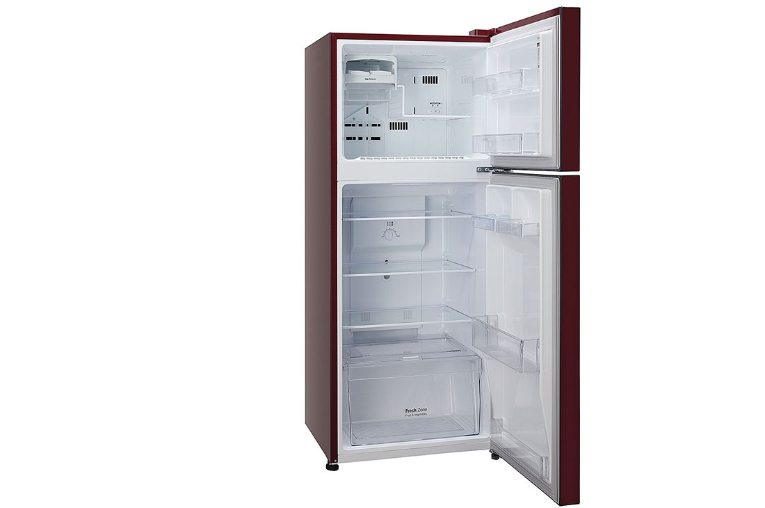 LG 260 Litres Frost Free Refrigerator With Smart Inverter Compressor, Multi Air Flow, LED Lighting, MOIST ‘N’ FRESH, LG GL-K272SPTL Left View Door Open, GL-K272SPTL, thumbnail 7