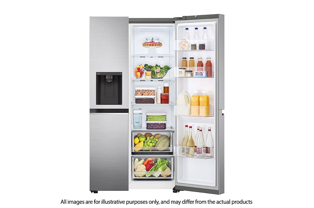 LG 674L side-by-side-fridge with Smart Inverter Compressor in Platinum Silver, 617L side-by-side-fridge with Smart Inverter Compressor in Platinum Silver, GS-L6172PZ, thumbnail 9
