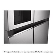 LG 674L side-by-side-fridge with Smart Inverter Compressor in Platinum Silver, 617L side-by-side-fridge with Smart Inverter Compressor in Platinum Silver, GS-L6172PZ, thumbnail 3