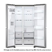 LG 674L side-by-side-fridge with Smart Inverter Compressor in Platinum Silver, 617L side-by-side-fridge with Smart Inverter Compressor in Platinum Silver, GS-L6172PZ, thumbnail 8