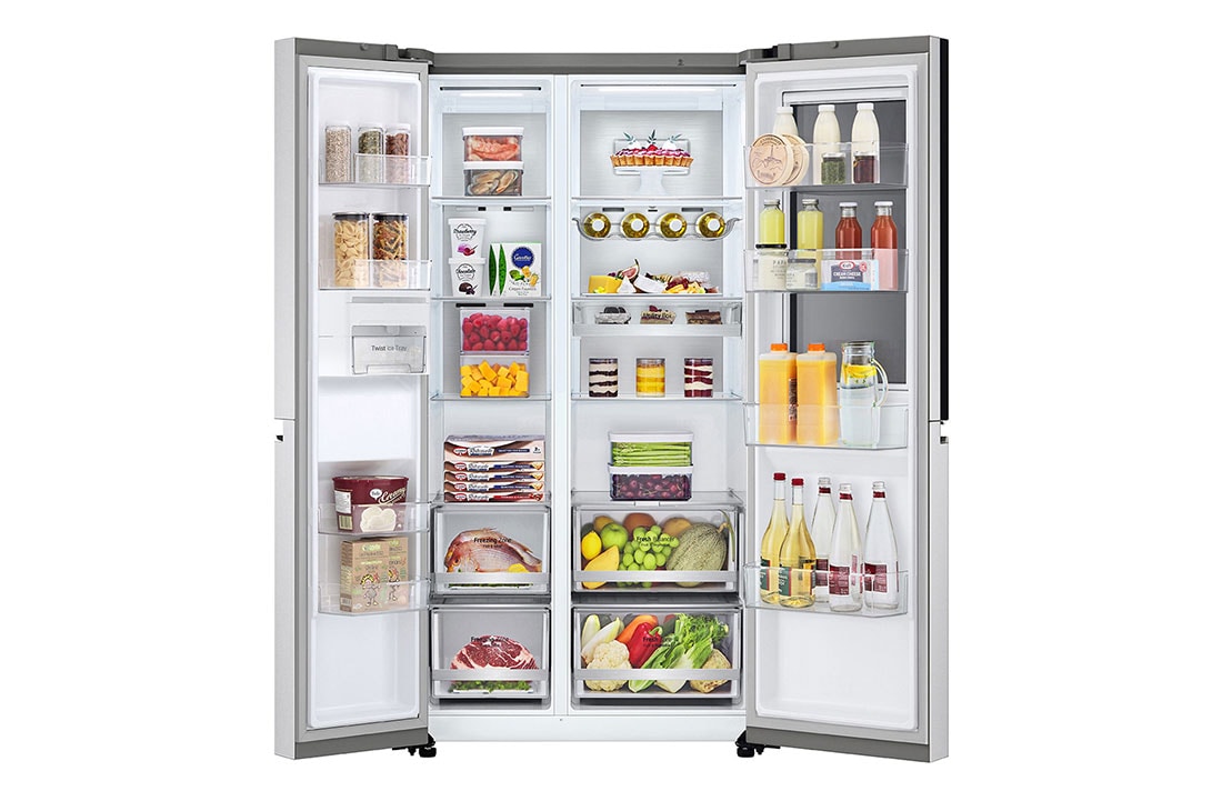 LG 694L side-by-side-fridge with InstaView Door-in-Door™ in New Noble Steel, GS-Q6472NS, GS-Q6472NS, thumbnail 2