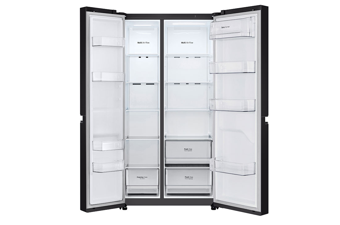 LG 688L side-by-side-fridge with Linear Compressor in Western Black, GS-B6432WB, GS-B6432WB, thumbnail 3