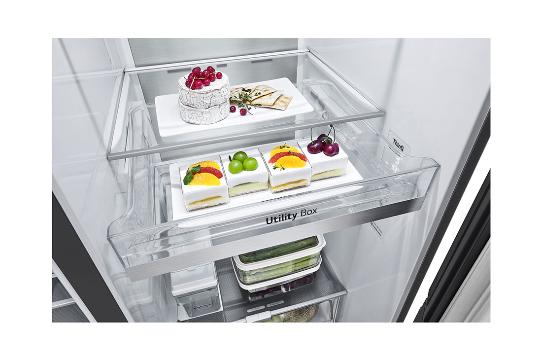 LG 674L Side by Side Fridge with InstaView Door-in-Door™ in Matt Black, GS-X6172MC, GS-X6172MC, thumbnail 9