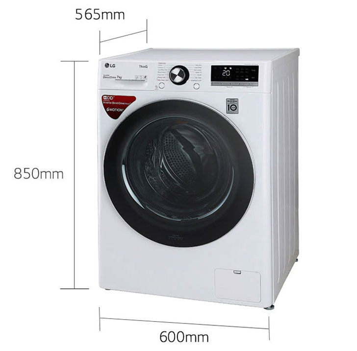 7KG AI DD Front Load Washing Machine in White LG NP