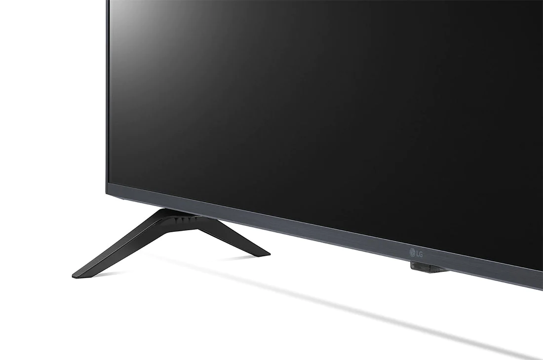 LG UP7750 43'' UHD 4K TV, close-up view of stand, 43UP7750PTB, thumbnail 6