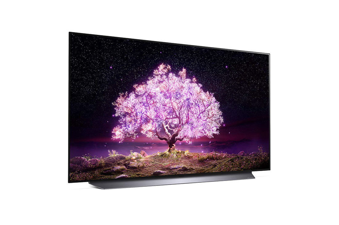 LG C1 48'' OLED 4K TV, +15 degree left side view, OLED48C1PTB, thumbnail 6