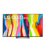 LG OLED evo C2 55 inch 4K Smart TV, Front view With Infill Image and Product logo, OLED55C2PSA, thumbnail 1