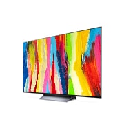 LG OLED evo C2 55 inch 4K Smart TV, 45 degree side view, OLED55C2PSA, thumbnail 3