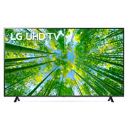 LG UQ80 75'' 4K Smart UHD TV, A front view of the LG UHD TV with infill image and product logo on, 75UQ8050PSB, thumbnail 1