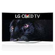 LG 55” (139cm) CURVED OLED TV, Front view with black panther image on screen, 55EC930T, thumbnail 1