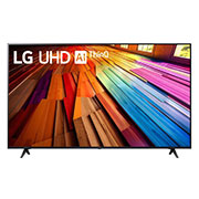 LG UHD TV AI UT80 55 inch 4K Smart TV  | Magic Remote | Wall Mounted | TV Stand | Ultra HD 4K resolution | AI ThinQ™, Front view of LG UHD TV, UT80 with text of LG UHD AI ThinQ, 2024, and webOS Re:New Program logo on screen, 55UT8050PSB, thumbnail 1