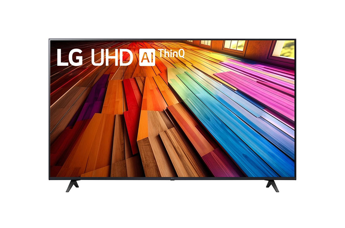 LG UHD TV AI UT80 50 inch 4K Smart TV  | Magic Remote | Wall Mounted | TV Stand | Ultra HD 4K resolution | AI ThinQ™, Front view of LG UHD TV, UT80 with text of LG UHD AI ThinQ, 2024, and webOS Re:New Program logo on screen, 50UT8050PSB