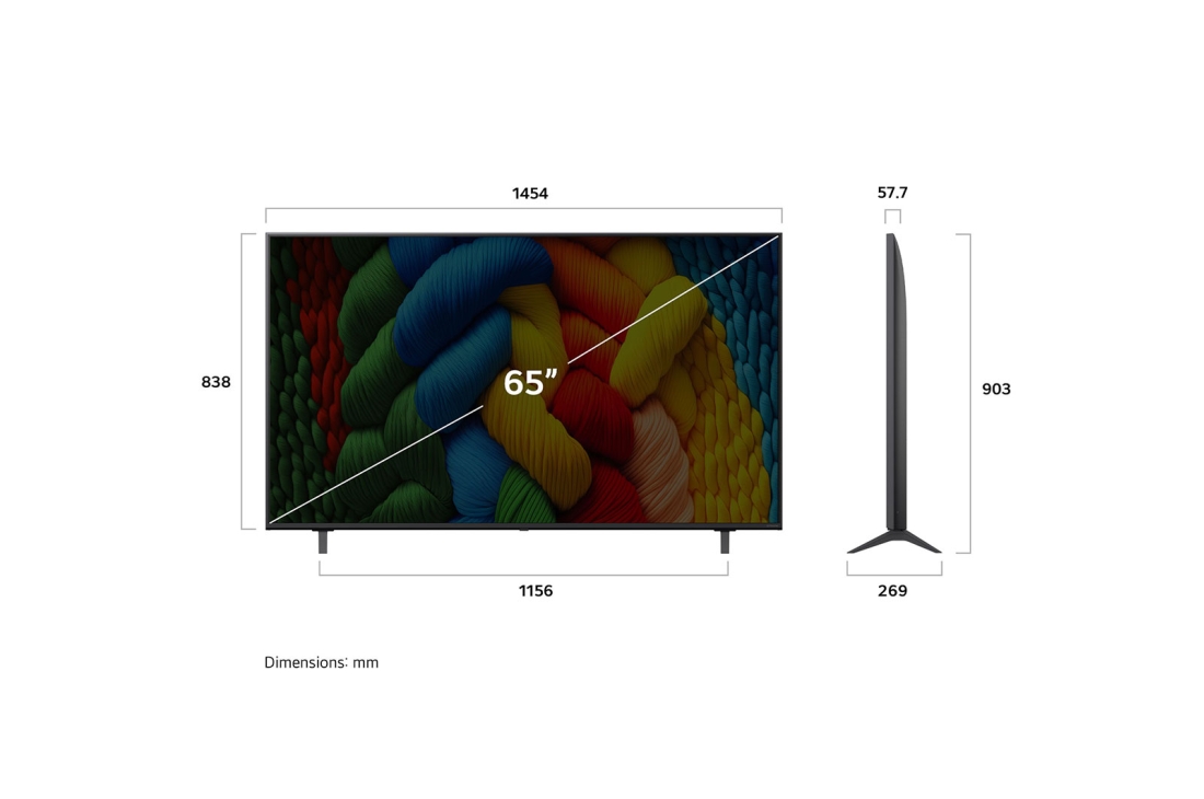 LG 65 Inch LG NanoCell AI NANO80 4k Smart TV , 65NANO80ASA, thumbnail 4