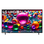 LG 55 Inch LG UHD AI UA84 4k Smart TV , Front view of UHD UA84 TV, LG UHD Al Logo on the top corner. LG UHD TV depicts colorful paintike textures coming together., 55UA8450PSA, thumbnail 1