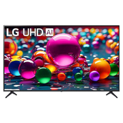 LG 75 Inch LG UHD AI UA84 4k Smart TV, Front view of UHD UA75 TV, LG UHD Al Logo on the top corner. LG UHD TV depicts colorful paintike textures coming together., 75UA8450PSA, thumbnail 1