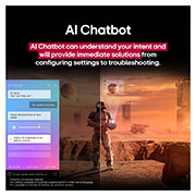LG 86 Inch LG UHD AI UA84 4k Smart TV, Sci-fi content is playing on an LG TV screen. On the screen is the Al Chatbot interface. The user messaged the chatbot saying that the screen is too dark. The chatbot offered solutions to the request., 86UA8450PSA, thumbnail 13