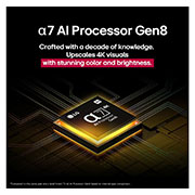 LG 86 Inch LG UHD AI UA84 4k Smart TV, The alpha 7 AI Processor Gen8 lights up yellow and colorful bolts of light shoot out from it. The title talks about how the processor delivers 4K quality, stunning color and brightness., 86UA8450PSA, thumbnail 5
