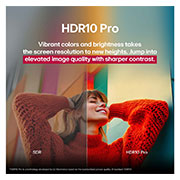 LG 86 Inch LG UHD AI UA84 4k Smart TV, A photo of a girl in a red sweater split down the middle to show the left side in SDR and the right side in HDR10 Pro. The right side of the image is more sharp and in contrast in comparison to the le, 86UA8450PSA, thumbnail 7