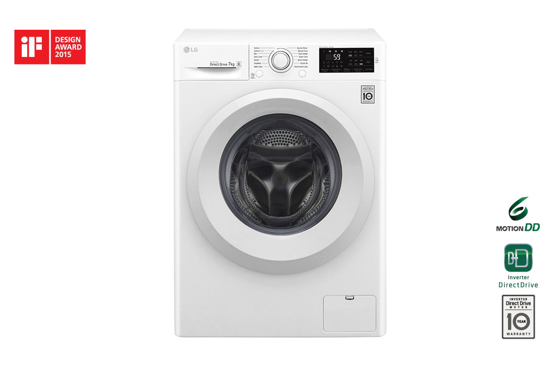 LG 7kg, 6 Motion Inverter Direct Drive Front Load Washing Machine, FC1007S5W