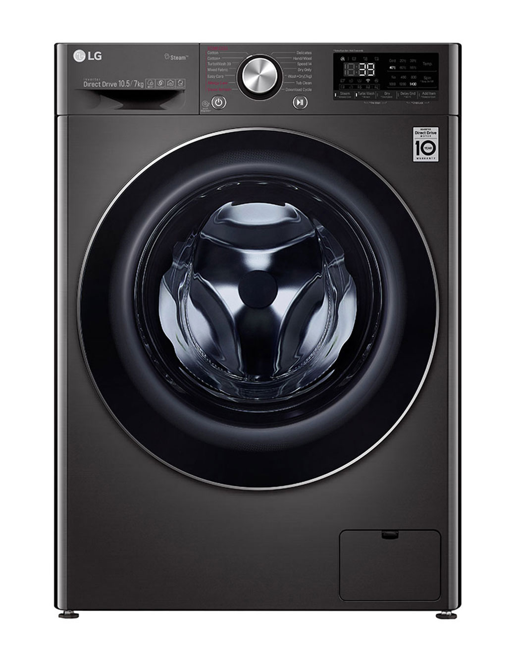 10.5/7KG LG ThinQ™ Front Load Washer Dryer in Black LG NP