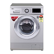 LG 7.0Kg, 6 Motion Direct Drive Washer, Touch Panel, Luxury Silver, Smart Diagnosis™, Baby Care, Front Load Washing Machine, LG FC1007S5L Front View, FC1007S5L, thumbnail 1