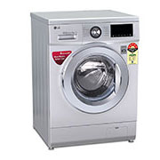 LG 7.0Kg, 6 Motion Direct Drive Washer, Touch Panel, Luxury Silver, Smart Diagnosis™, Baby Care, Front Load Washing Machine, LG FC1007S5L Left View, FC1007S5L, thumbnail 2