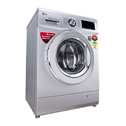 LG 7.0Kg, 6 Motion Direct Drive Washer, Touch Panel, Luxury Silver, Smart Diagnosis™, Baby Care, Front Load Washing Machine, LG FC1007S5L Left View Perspective, FC1007S5L, thumbnail 5