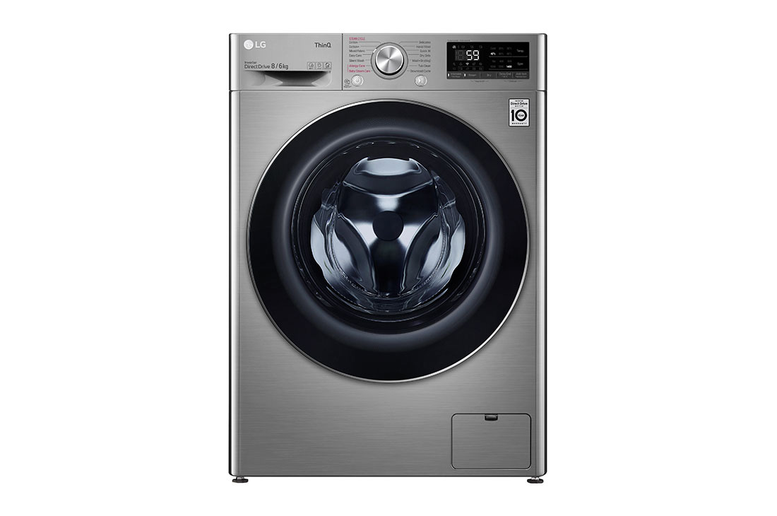 LG 8/6kg, AI DD™ Front Load Washer Dryer, front view, FV1408H4V