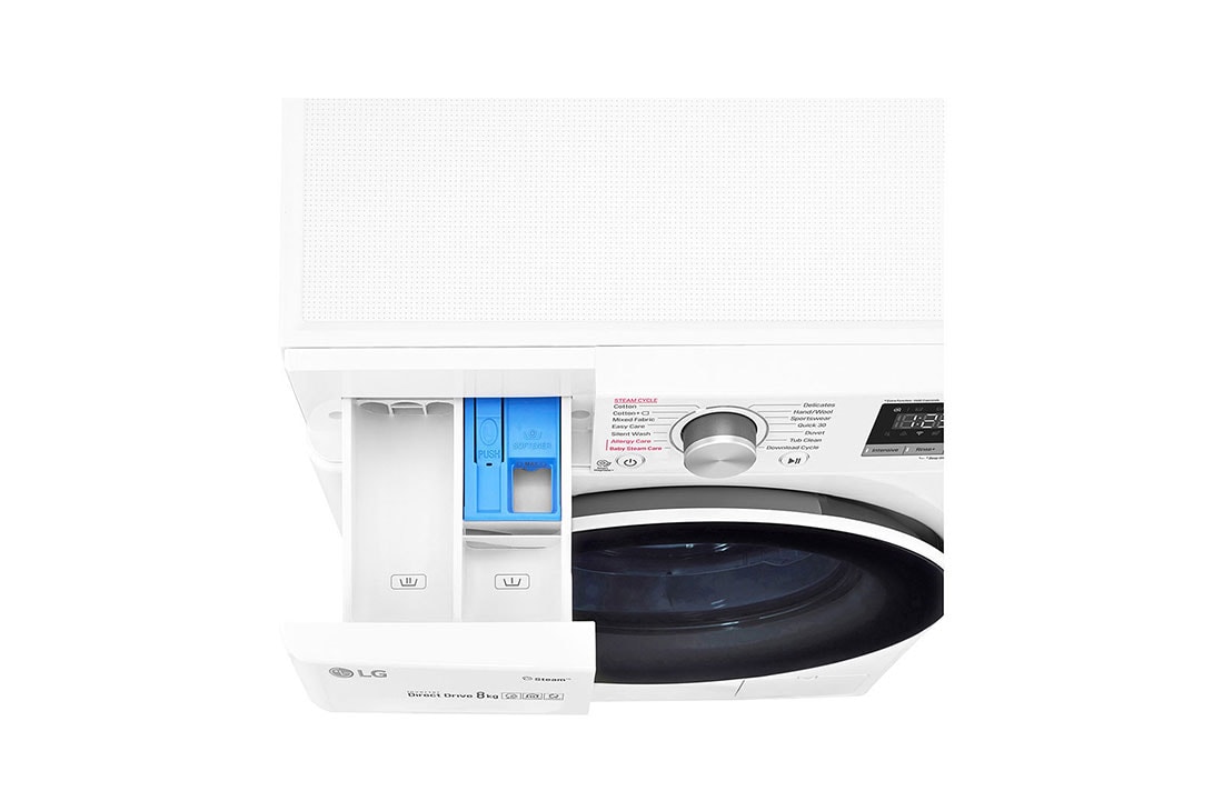 LG in White NP Steam™ Machine 8KG Load Front | Washing