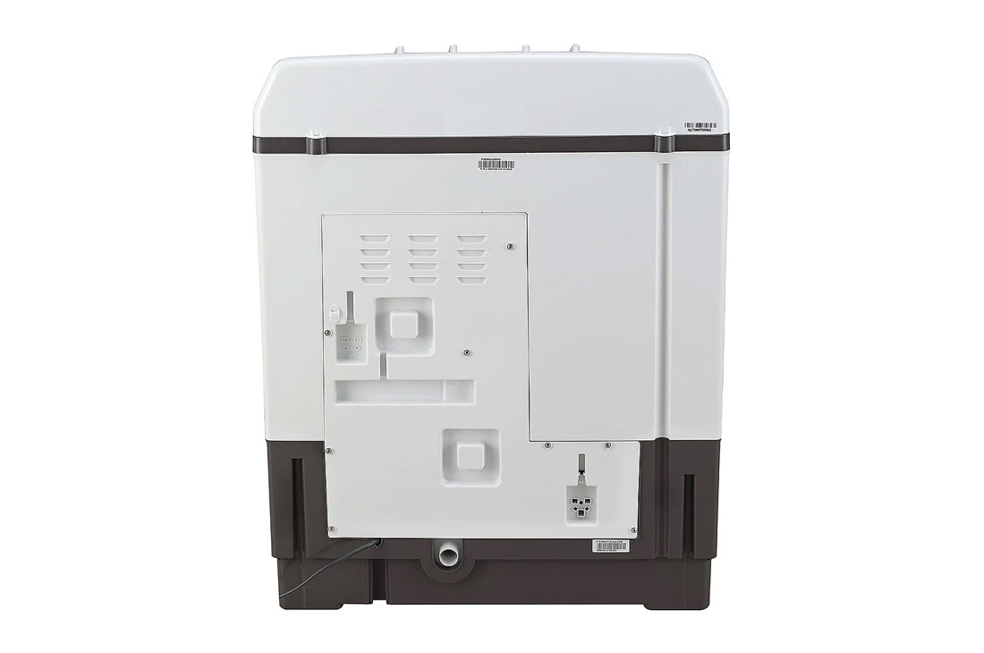 LG Wash 7.0kg and Spin 5.5kg, 5 Star, Rust Free Body, Wind Jet Dry, Color : Dark Gray, LG TT-101R3S Back View, TT-101R3S, thumbnail 11