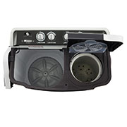 LG Wash 7.0kg and Spin 5.5kg, 5 Star, Rust Free Body, Wind Jet Dry, Color : Dark Gray, LG TT-101R3S Top View Open, TT-101R3S, thumbnail 4