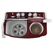 LG 7.5 kg 5 Star Semi-Automatic Top Loading Washing Machine (P7515SRAZ, Burgundy, Roller Jet Pulsator), top View Open, P7256R3F, thumbnail 4