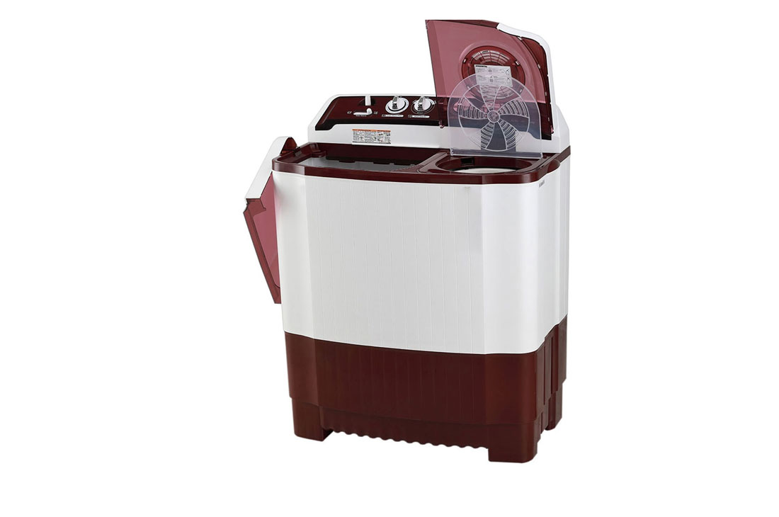 LG 7.5 kg 5 Star Semi-Automatic Top Loading Washing Machine (P7515SRAZ, Burgundy, Roller Jet Pulsator), Right View, P7256R3F, thumbnail 7