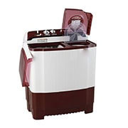 LG 7.5 kg 5 Star Semi-Automatic Top Loading Washing Machine (P7515SRAZ, Burgundy, Roller Jet Pulsator), Left View, P7256R3F, thumbnail 5