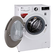 LG 7.0kg, AI Direct Drive™ Washer with Steam™ & TurboWash, Left View Open, FV1207S4W, thumbnail 7