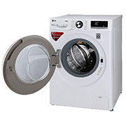 LG 7.0kg, AI Direct Drive™ Washer with Steam™ & TurboWash, Right View Open, FV1207S4W, thumbnail 8