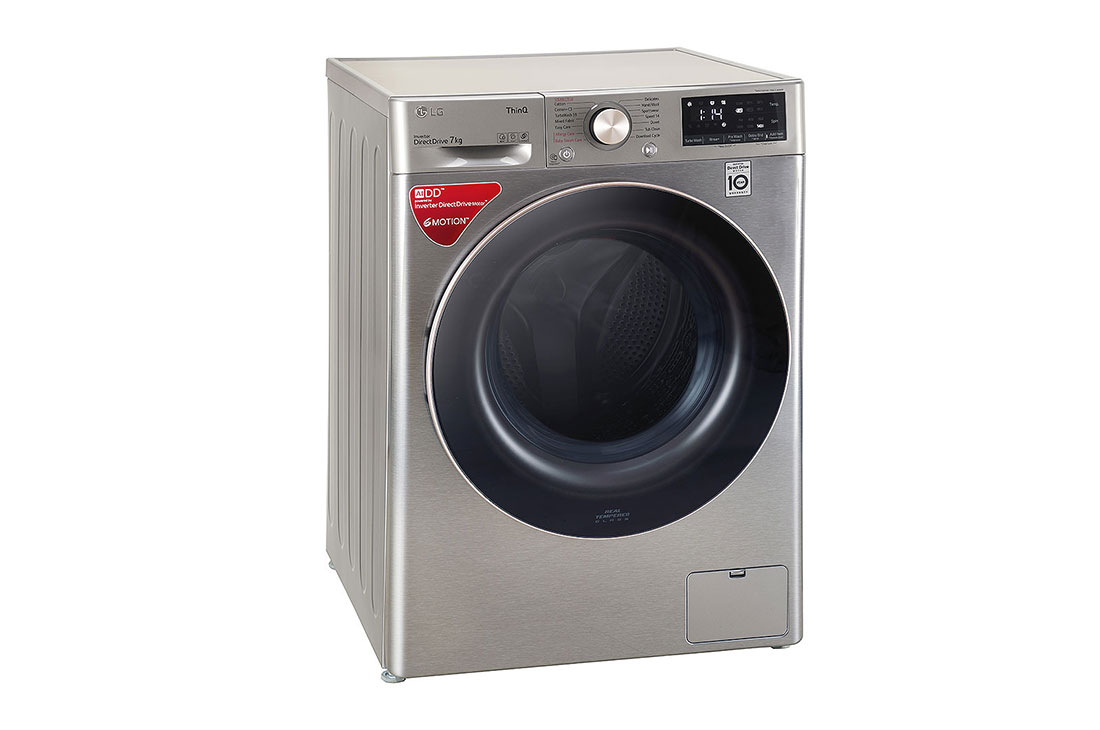 LG 7.0 kg, Front Load Washing Machine with AI Direct Drive™ Washer with Steam™ & TurboWash (FV1207S4P), Left-View, FV1207S4P, thumbnail 5