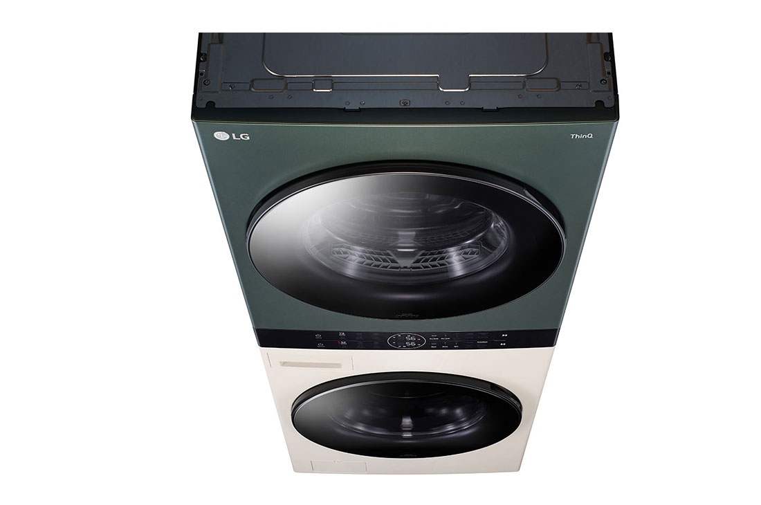 LG 21/16kg AI DD™ Front Load WashTower™, Top Down Product View (with two doors closed for dryer and washer), WT2116NHEG, thumbnail 9
