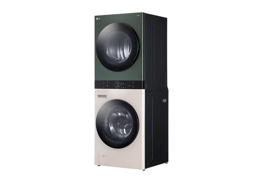 LG 21/16kg AI DD™ Front Load WashTower™, Side (with two doors closed for dryer and washer), WT2116NHEG, thumbnail 13