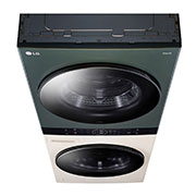 LG 21/16kg AI DD™ Front Load WashTower™, Top Down Product View (with two doors closed for dryer and washer), WT2116NHEG, thumbnail 9