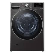 LG 21/12kg, AI Direct Drive Front Load Washer Dryer in Black Steel, front view, F2721HVRB, thumbnail 1