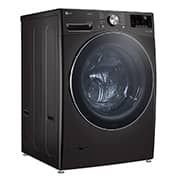 LG 21/12kg, AI Direct Drive Front Load Washer Dryer in Black Steel, Left view, F2721HVRB, thumbnail 3