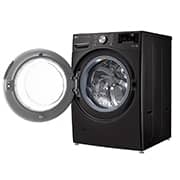 LG 21/12kg, AI Direct Drive Front Load Washer Dryer in Black Steel, Right view door open, F2721HVRB, thumbnail 8
